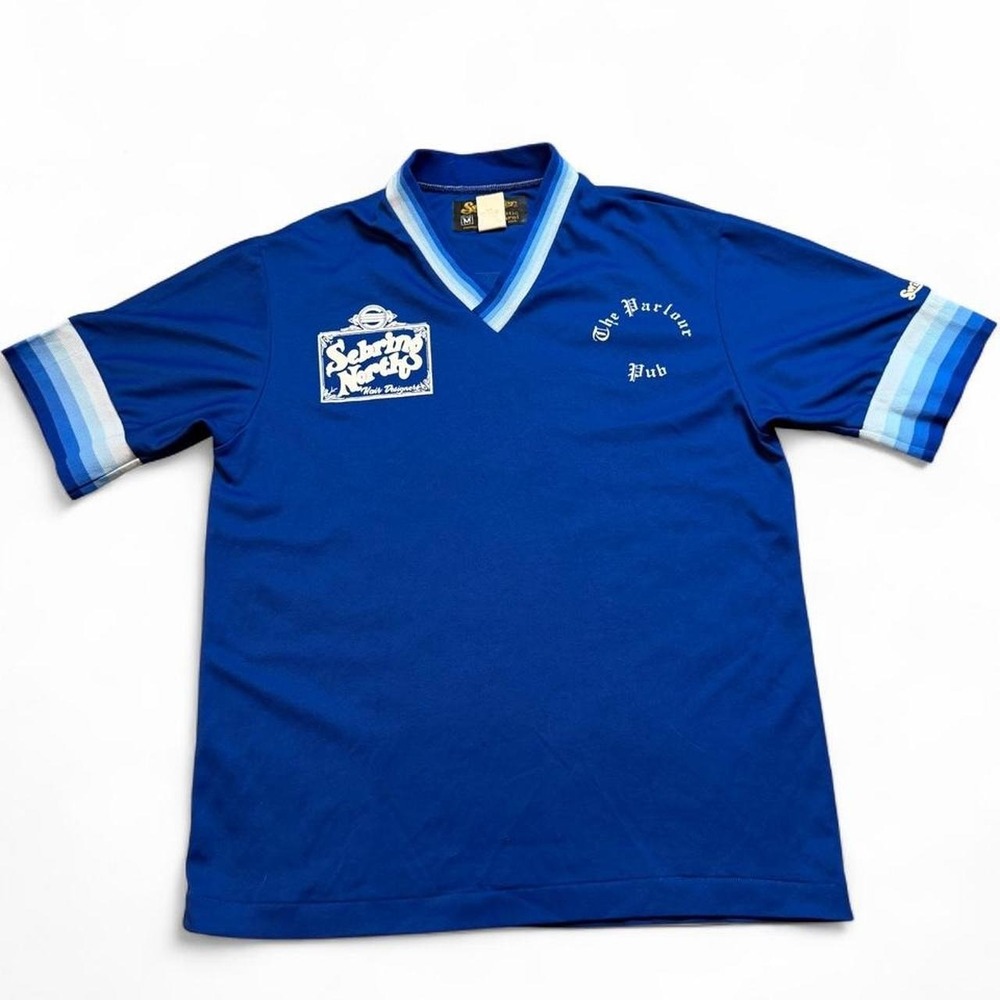 Vintage Swingster ringer tshirt jersey size medium royal blue 80s